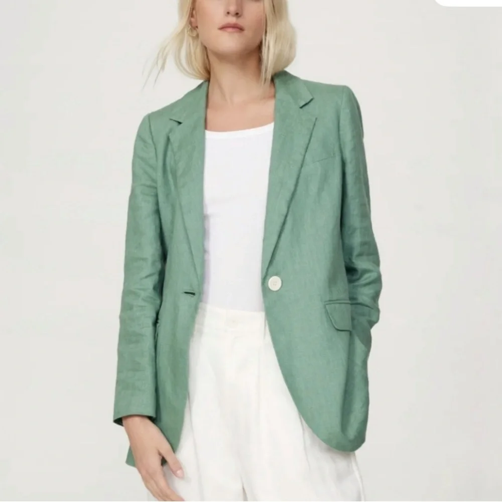 Madewell SeaFoam Green new with tags linen blazer large - Picture 8 of 9